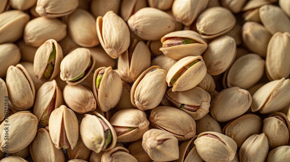 Nature's Bounty: Roasted and Open Pistachios with Organic Texture