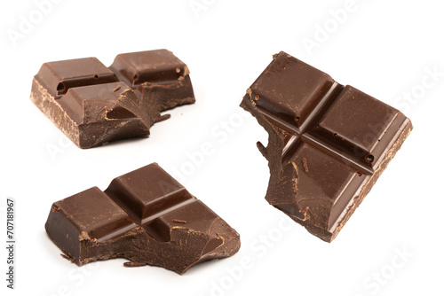 A chocolate bar isolated on white background.