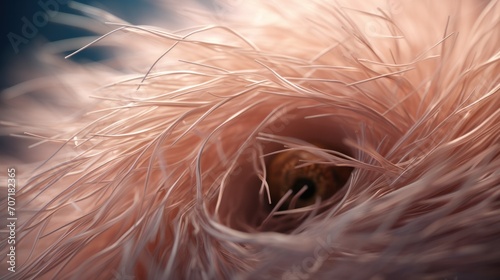 Anatomical 3D Render of Close-up Hair Follicle Capillaries for Dermatology Care and Mobile Phone Diagrams photo