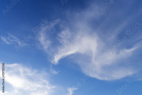 beautiful blue sky with white clouds	
 photo