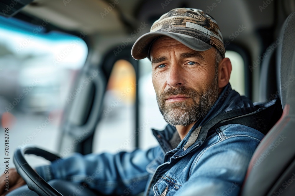 Portrait of a male truck driver Portrait of a male truck driver