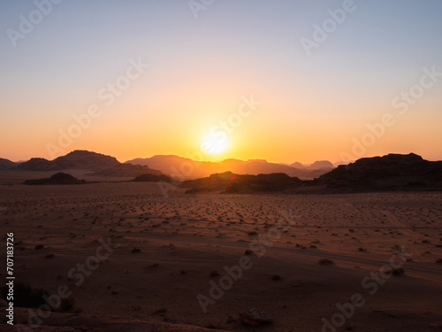 Journeys in the Wadi Rum desert in Jordan  between mountains and camels
