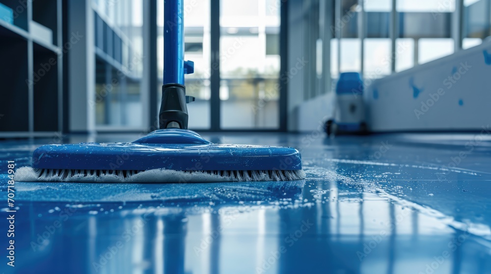 Generative AI, Housekeeping, cleaning, person with a mop to clean the floor. Office or domestic worker, cleaner and housewife Generative AI, Housekeeping, cleaning, person with a mop to clean the floor. Office or domestic worker, cleaner and housewife