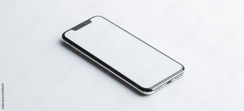 Modern smartphone on white background with copy space. Technology and communication. Modern smartphone on white background with copy space. Technology and communication.