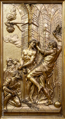 Konstfotografi The Scourging of Jesus at the Pillar – a relief sculpture