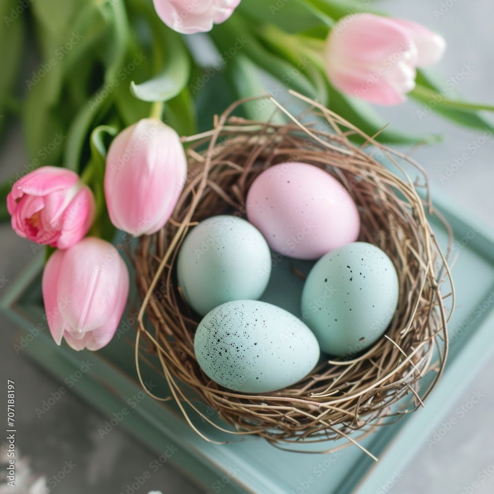 top view copy space easter background. top view copy space easter background.