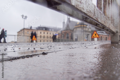 Wallpaper Mural Close up of a wet city street Torontodigital.ca