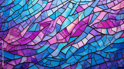 Dynamic currents of fuchsia and aqua blue colliding, producing a visually striking liquid mosaic that captivates the senses.