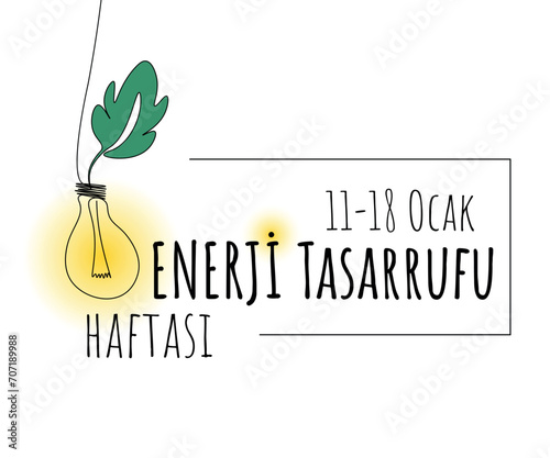 Energy saving week concept vector illustration. Translate 11-18 January energy saving week.