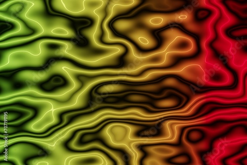 Digital generated abstract background, with green, red and yellow mixed circles