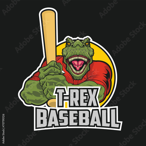 baseball club logo vector art illustration t rex team design