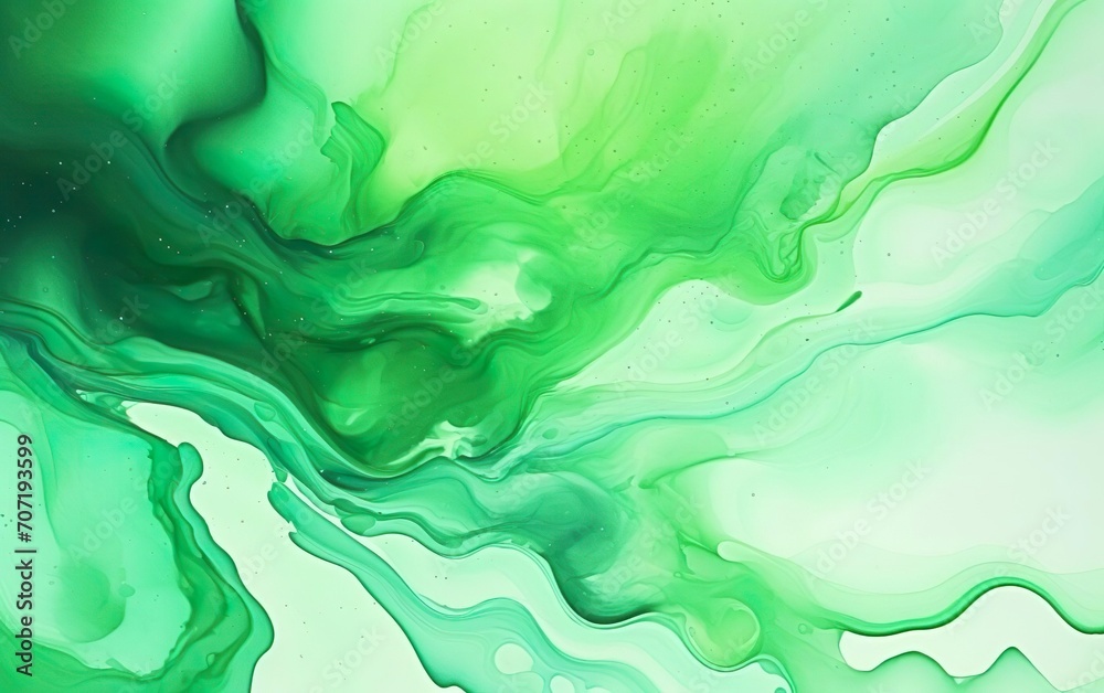 Abstract background green watercolor paint liquid fluid texture for graphic design. Flow art. AI Generative.