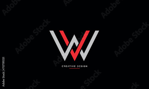 VW or WV Alphabet letters logo monogram