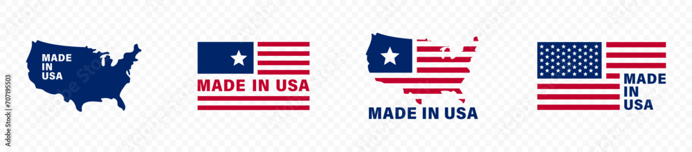 USA vector icons. USA flag icons. USA icons. United states of America symbols. - obrazy, fototapety, plakaty 