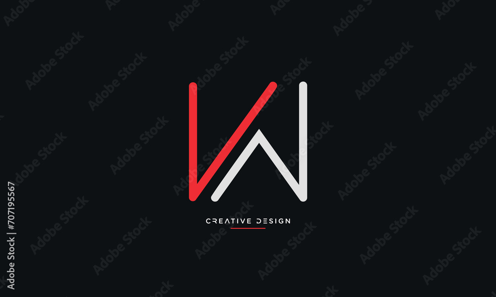 VW or WV Alphabet letters logo monogram VW or WV Alphabet letters logo monogram