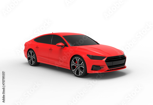red car angle view with shadow 3d render © mahadi