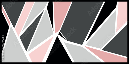 Grey, soft pink, black and white  geometric shape design. Abstract design for artsy background or hijab scarf and foulard pattern. Abstract vector. foulard, shawl or carpet pattern