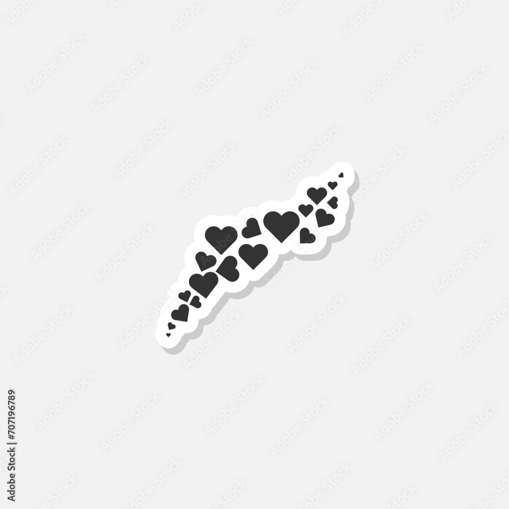 Hearts template sticker isolated on gray background Hearts template sticker isolated on gray background