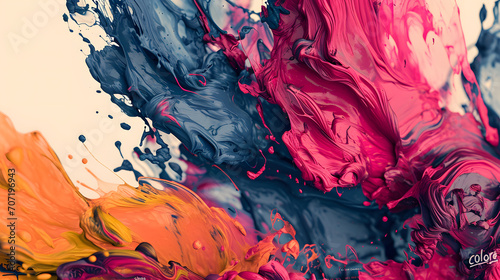 Vibrant strokes of acrylic paint come together in a modern abstract masterpiece, showcasing the artist's passion and talent in this close-up of a captivating painting
