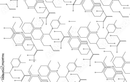 Hexagon geometric chemical pattern,connected hexagons,molecular structure