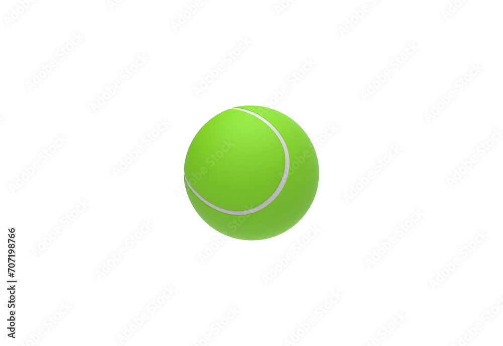 Tennis Ball angle view without shadow 3d render
