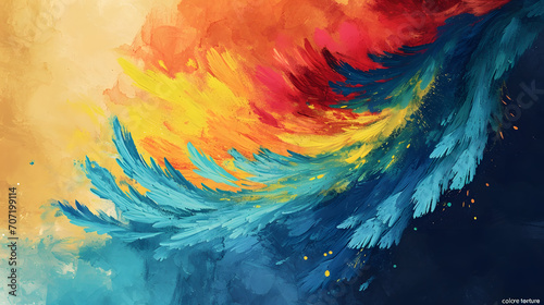 Vibrant hues swirl and collide in a dynamic abstract masterpiece, capturing the fluid energy of a crashing wave