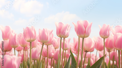 pink tulips in the garden