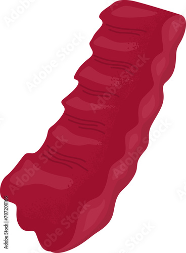 This prompt does not include details regarding humans or human activities, so I will provide a description of the image presented. Red gummy bear candy illustration with shiny texture. Sugar coated