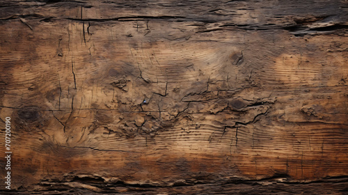 Old dry grained wood with knots cracks and rust