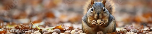 Funny squirrel with nuts