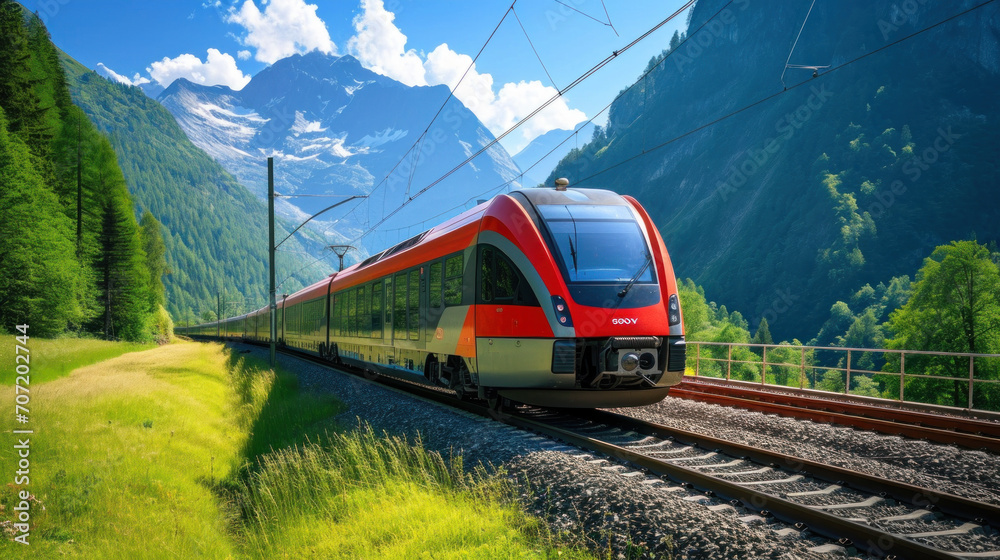 Modern high-speed electric trains are the future of travel through nature