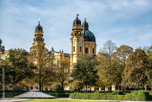 Autumn view of the Theatine Church of St. Cajetan in Munich, Germany photo