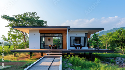 Small Modern house minimalist in rural Thailand © EmmaStock