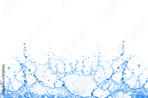water splash isolated on white. wave and water splash. Blue Transparent Water Splash Isolated on White. 