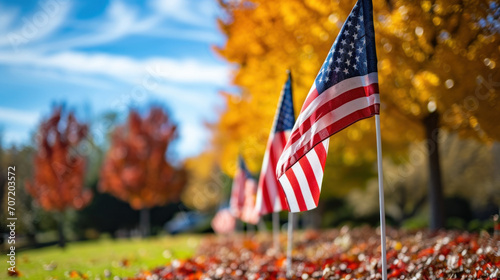 American flags raised for holiday celebrations