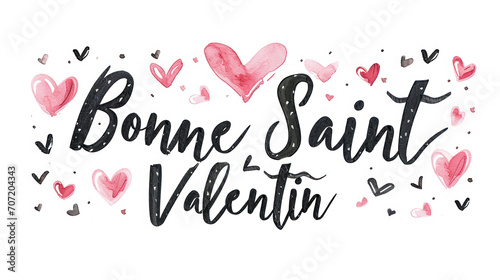 carte de souhait pour la saint-valentin décoré de petits cœurs avec le texte: 