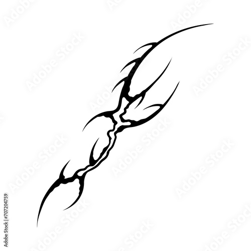 Cyber sigilism design. Neo tribal gothic style tattoo.