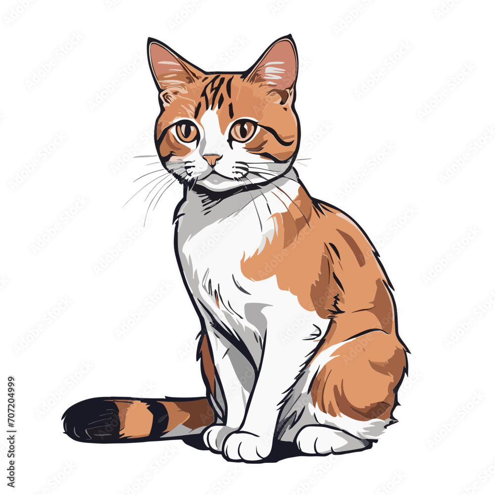 Cute cat cartoon character vector image. Illustration of funny kitty meow design graphic image Cute cat cartoon character vector image. Illustration of funny kitty meow design graphic image