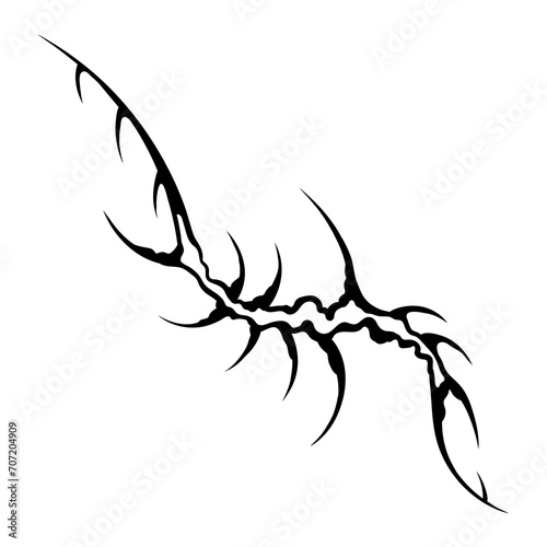 Cyber sigilism design. Neo tribal gothic style tattoo.