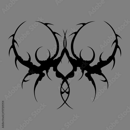Cyber sigilism design. Neo tribal gothic style tattoo.