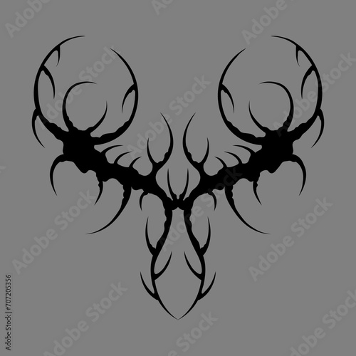 Cyber sigilism design. Neo tribal gothic style tattoo.
