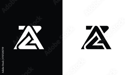 Abstract Letter Initial AZ ZA Vector Logo Design Template photo