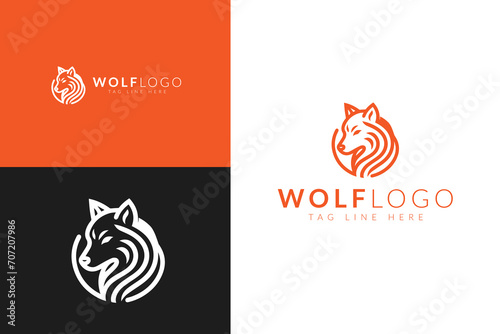 Majestic Wolf Logos in Monochrome and Color