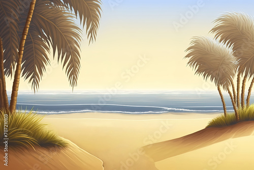Fototapeta Naklejka Na Ścianę i Meble -  tropical island with palm trees