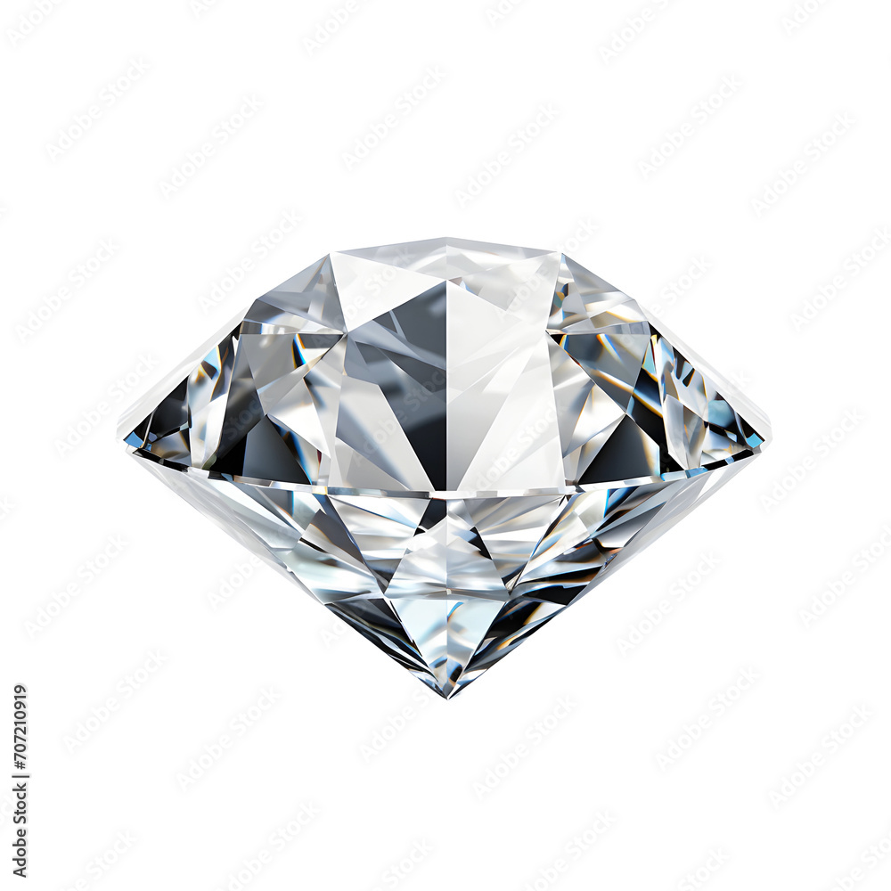 Piece of diamond isolated on white or transparent background.