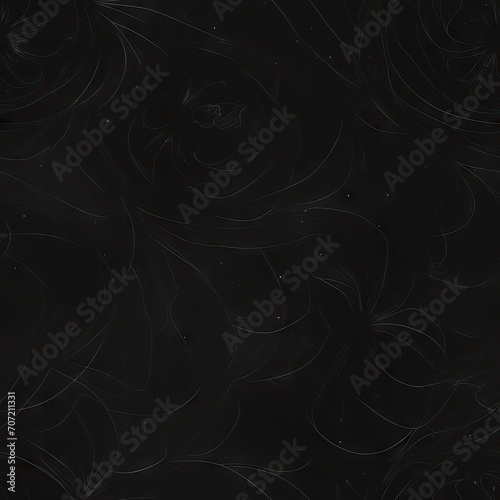 Black flower. Abstract seamless pattern. AI generated.