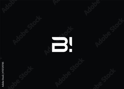 Logo Monogram Slash concept with Modern designs template letter BI