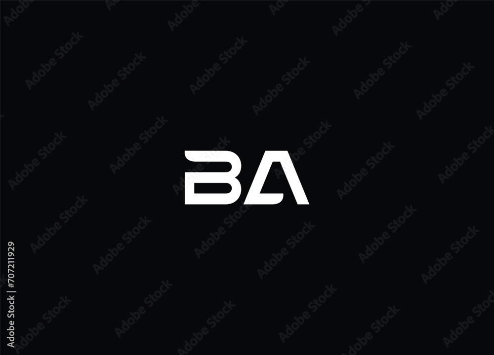 Logo Monogram Slash concept with Modern designs template letter BA Logo Monogram Slash concept with Modern designs template letter BA