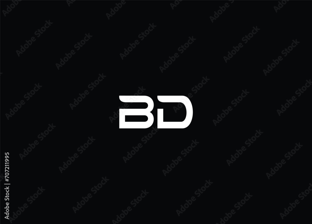 Logo Monogram Slash concept with Modern designs template letter BD Logo Monogram Slash concept with Modern designs template letter BD