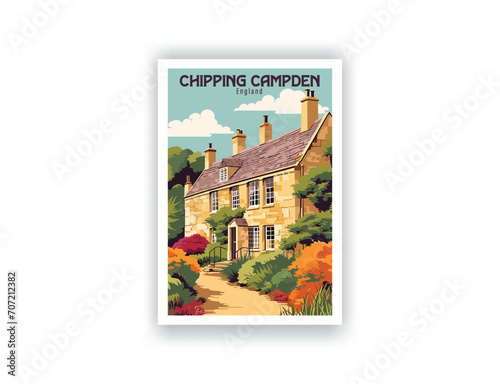 Chipping Campden, England. Vintage Travel Posters. Vector art. Famous Tourist Destinations Posters Art Prints Wall Art and Print Set Abstract Travel for Hikers Campers Living Room Decor